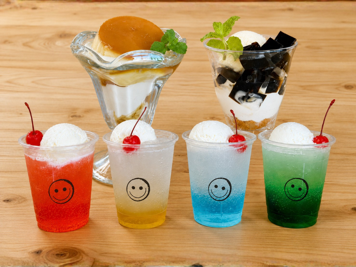 ドリンクとパフェ